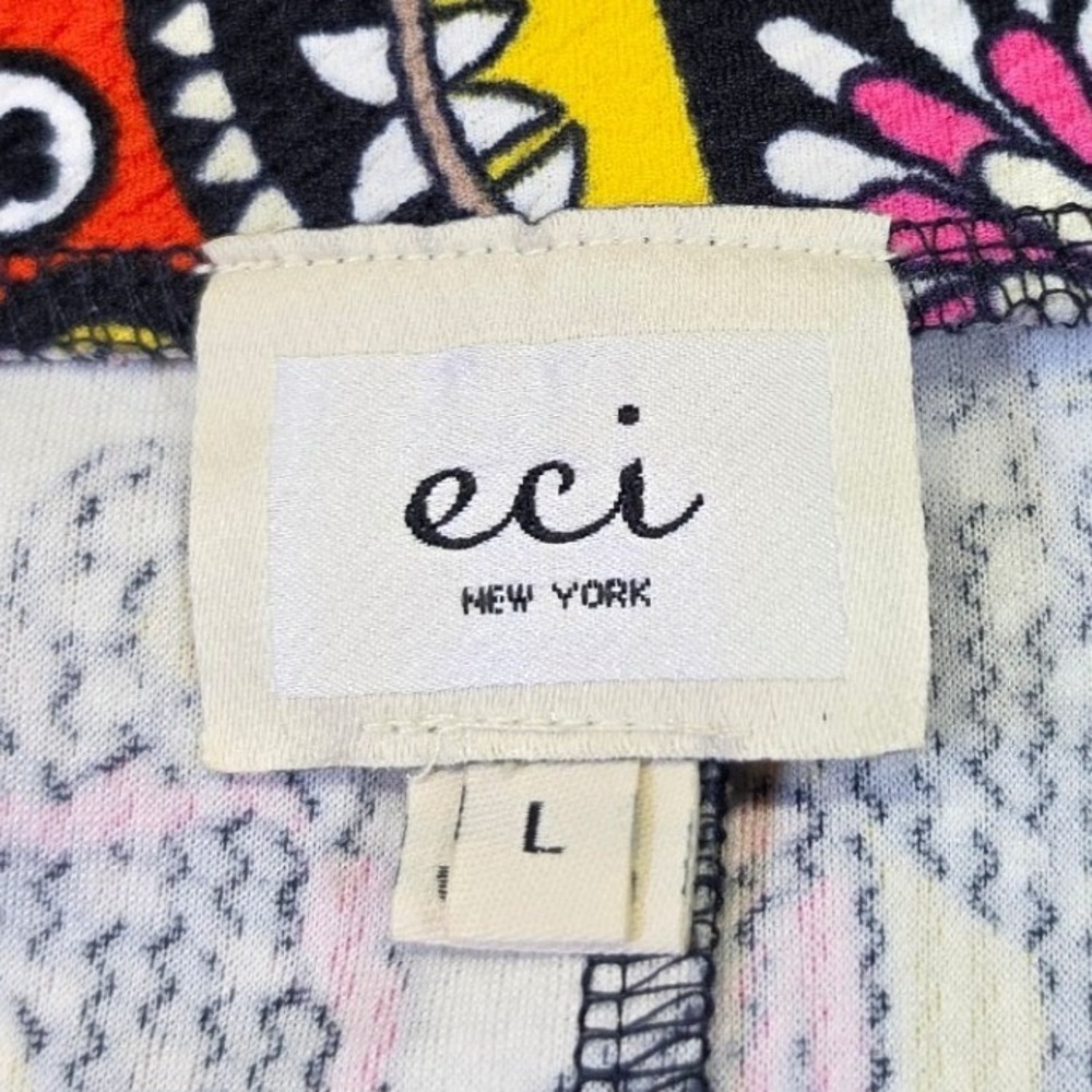 ECI New York Womens Large Multi-Color Psychedelic Floral Paisley Pencil Skirt - Picture 5 of 8